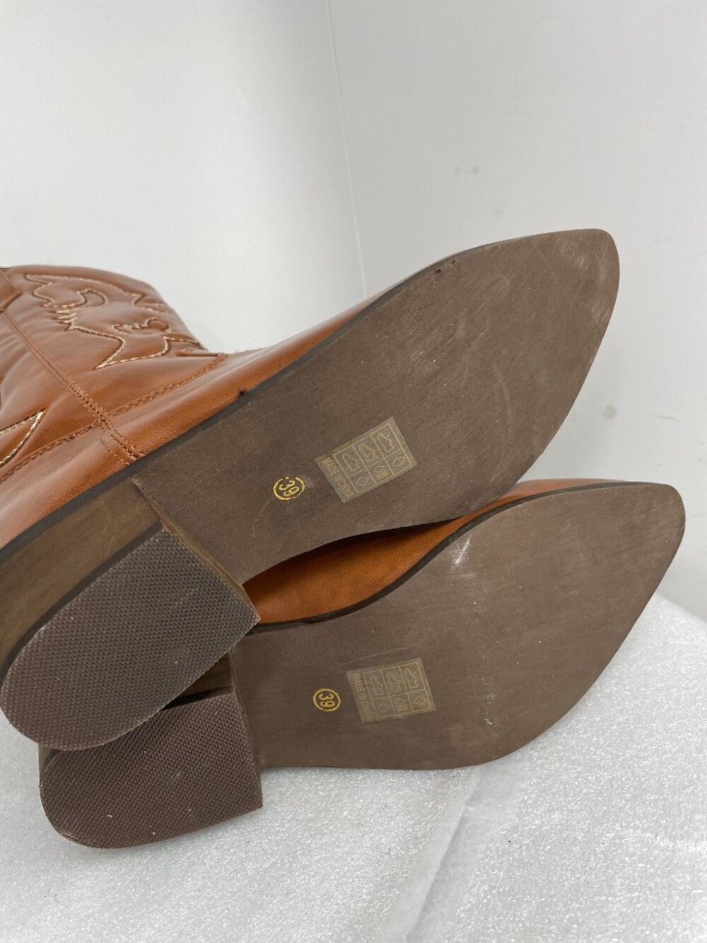 SheSole Brown Faux Leather Embroidered Cowboy Western Cowgirl Boots Women's 8.5 - Picture 11 of 13